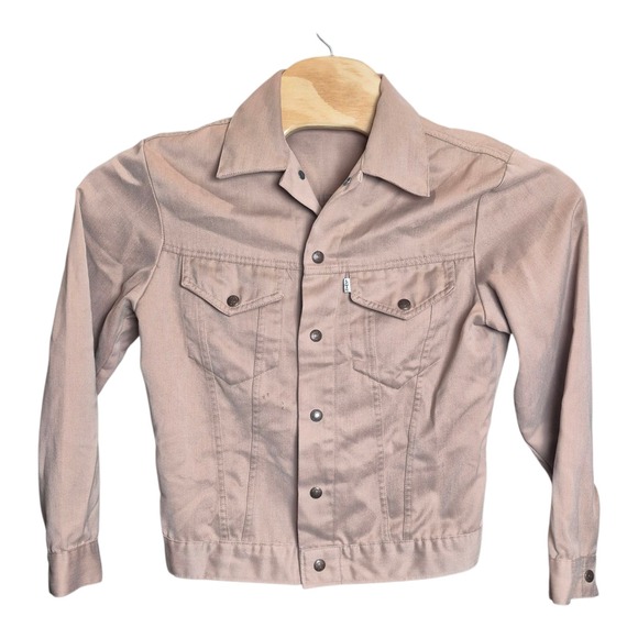 VTG Levi's‎ Tan Work Jacket Trucker Style Button Front Men's 38 Small - Picture 2 of 7